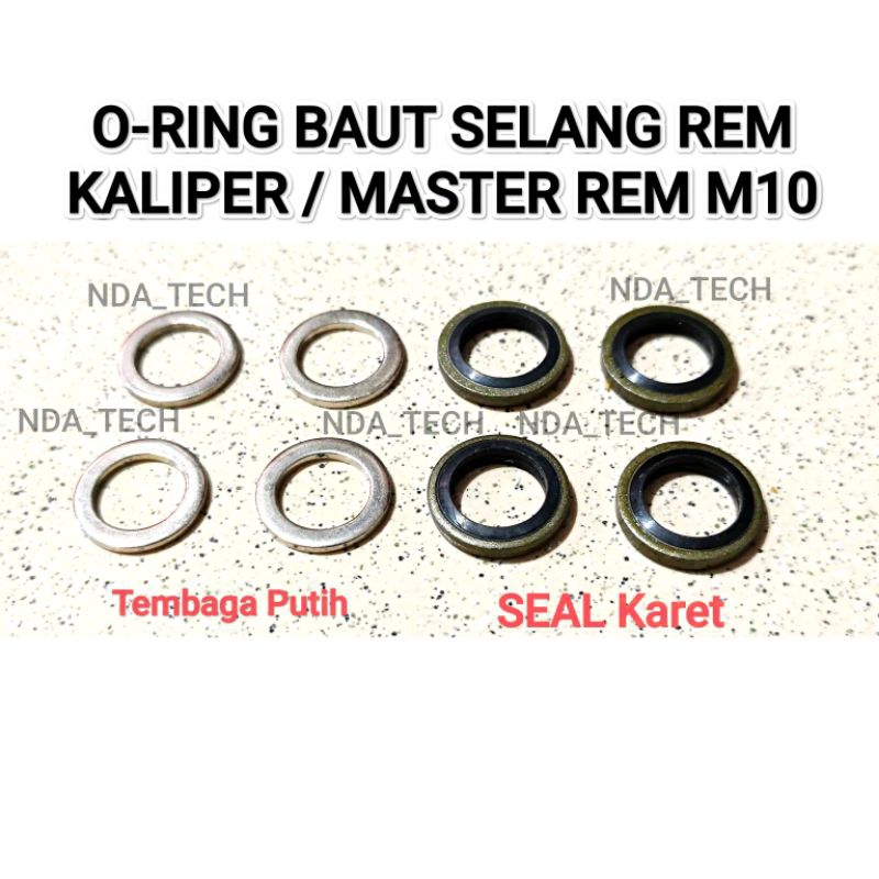 O RING BAUT SELANG REM O-RING BAUT NEPEL MASTER REM MOTOR RING TEMBAGA PUTIH RING SEAL KALIPER MASTE