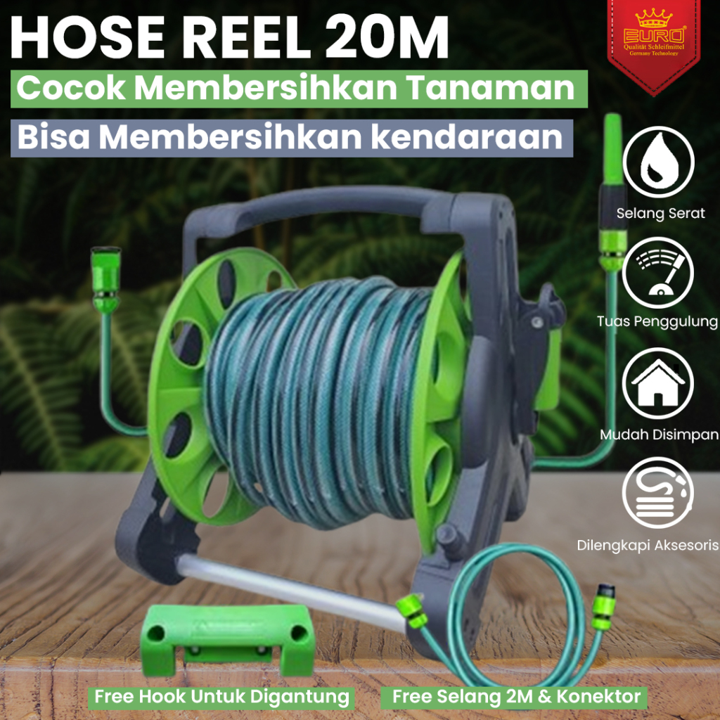 Gulungan selang air set manual hose reel 20 meter