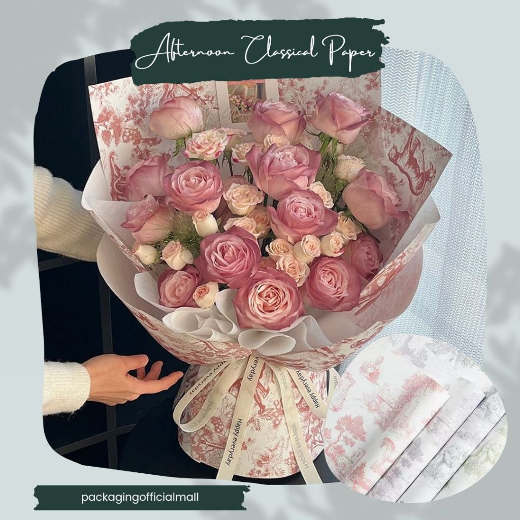 

AFTERNOON CLASSICAL PAPER / CELLOPHANE / FLORIST PAPER / KERTAS BUKET BUNGA / WRAPPING WRAPPER