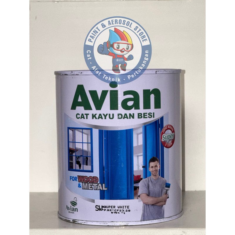 

Cat Kayu Besi Avian 1 Kg 1000 gram Mengkilap Doff White Black Blue Yellow Ungu Abu Abu