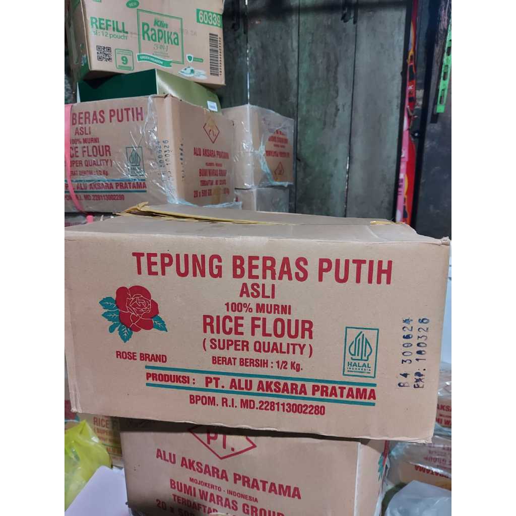 

Tepung Beras Rose Brand 1dus (isi 20 bungkus @500gram)