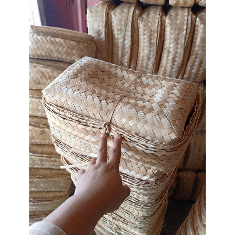 SEPASANG BESEK BAMBU 20X30 BESEK BAMBU 30X20 BESEK PERSEGI PANJANG BAKUL BAMBU ANYAMAN BAMBU