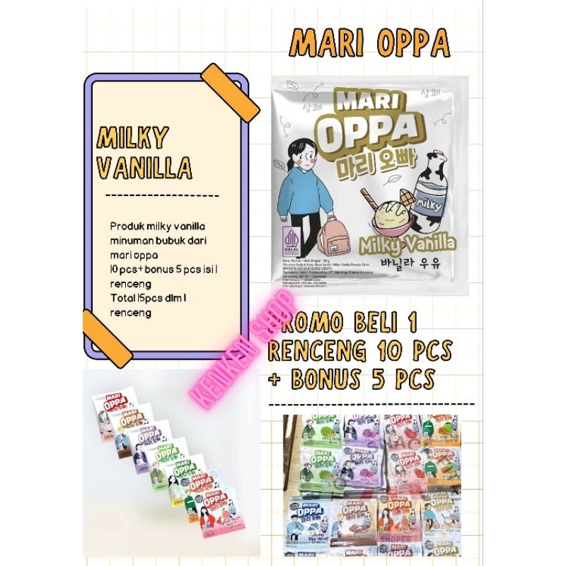 

mari oppa milky vanilla sachet