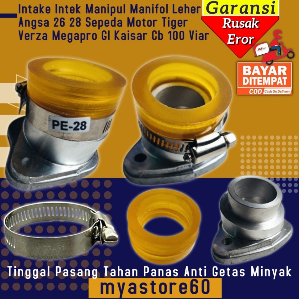 Intek Intake Manipul Manifol Leher Angsa Miring Karbu Pe Pwk Pwl Cpo Ride It 26 28 Sepeda Motor Tige