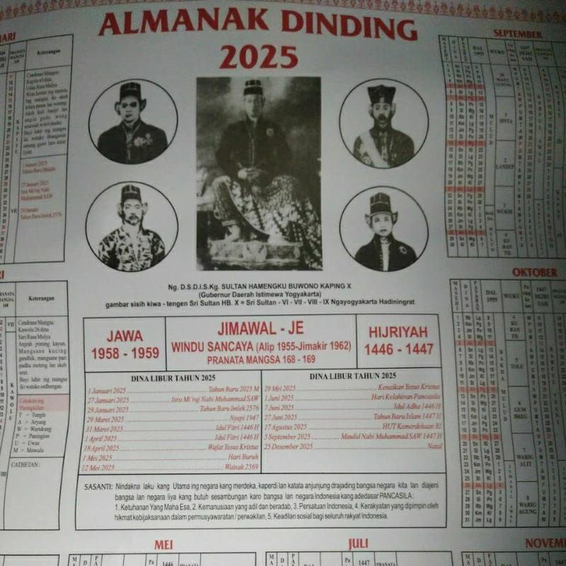 

ALMENAK DINDING 2025/KALENDER JAWA