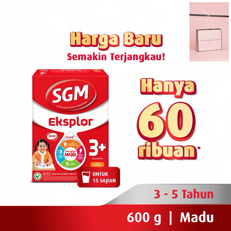 

SGM EKSPLOR 3+ Dengan IronC Susu Bubuk Rasa Madu 600gr
