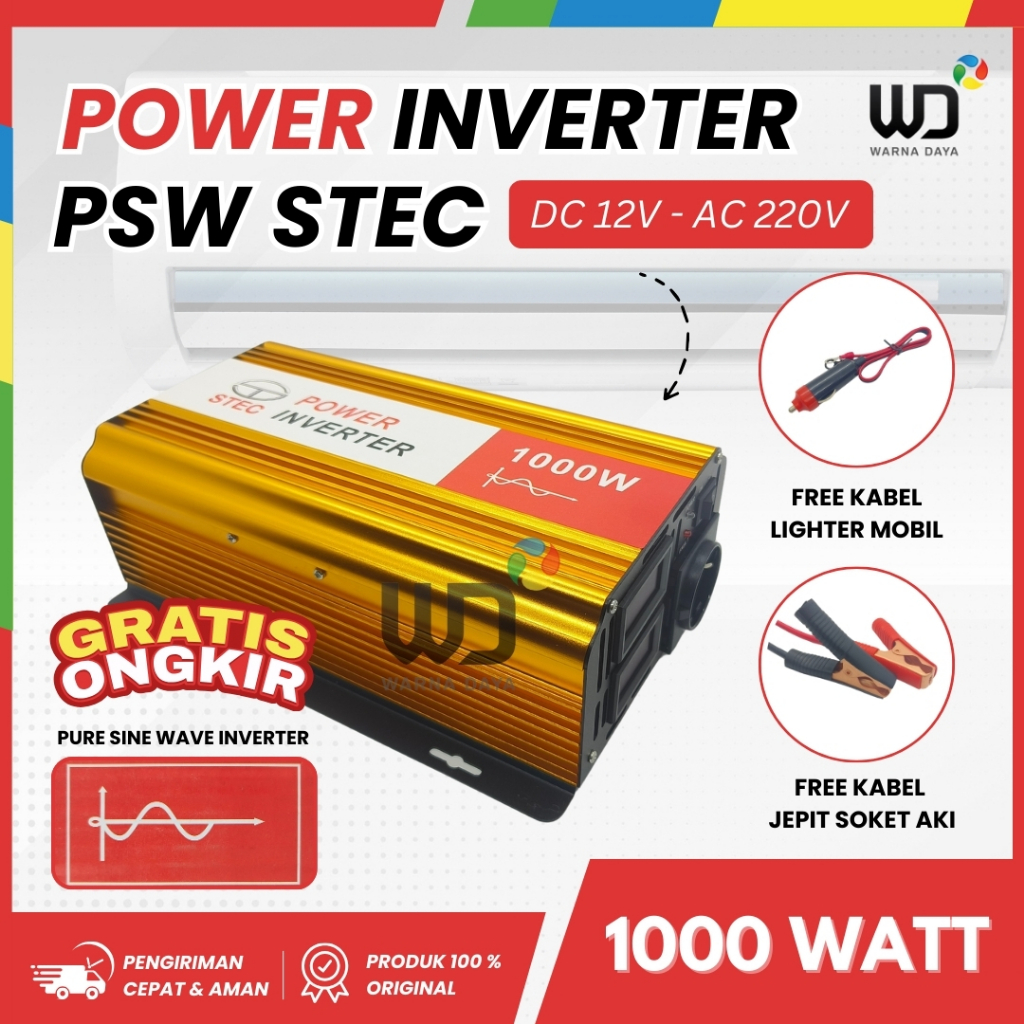 Power Inverter PSW 1000W STEC 12V termurah