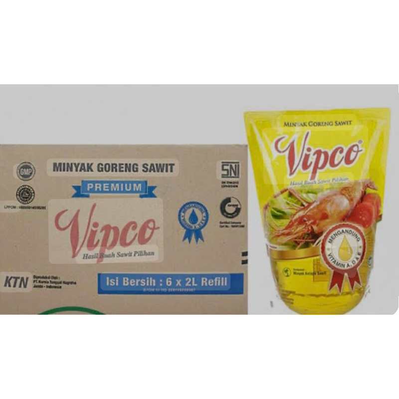 

Minyak vipco 2Liter 1 dus isi 6