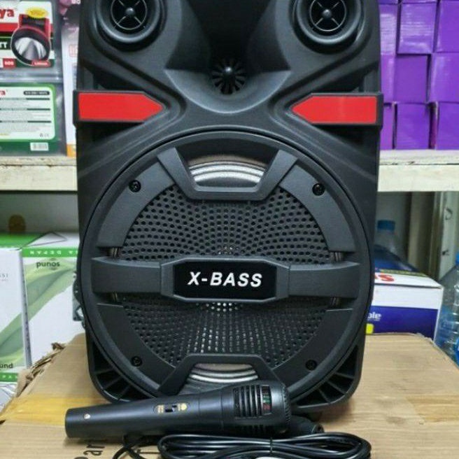 Kilat COD Speaker Bluetooth karaoke Fleco F86 Bonus mic X BASS 85 INCH