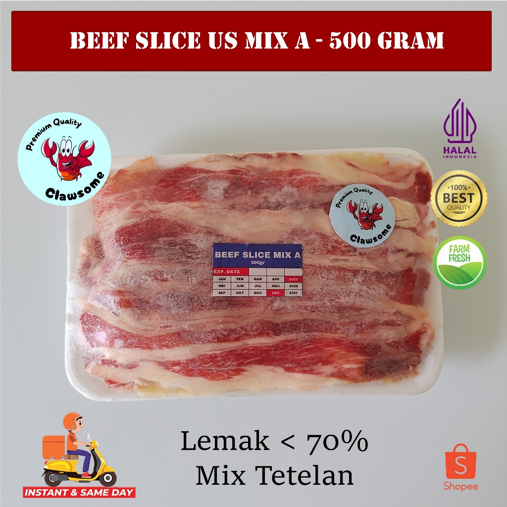 

BEEF SLICE US MIX A - 500 GR