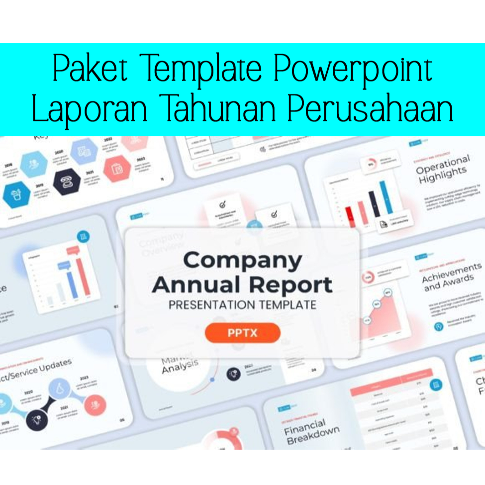 Paket Template Powerpoint Laporan Tahunan Perusahaan