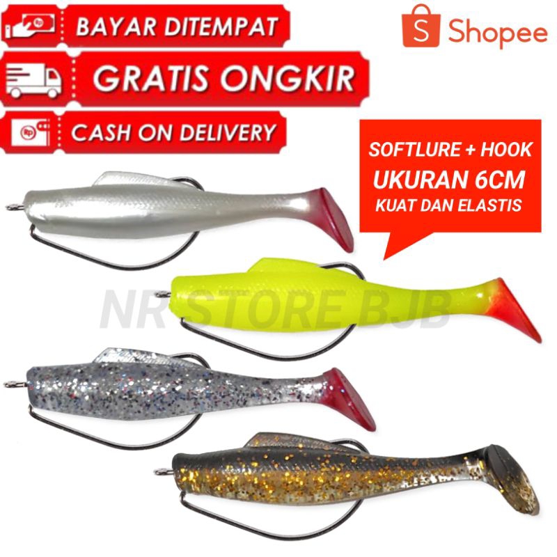 SOFT LURE REP ZMAN 6CM + HOOK | UMPAN CASTING GABUS TOMAN