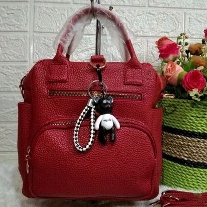 Grosir Termurah  ANDIKUN  TAS RANSEL WANITA PAPIRUT KASUAL KULIT JERUK TEBAL 3 IN 1 BISA GENDONG TEN