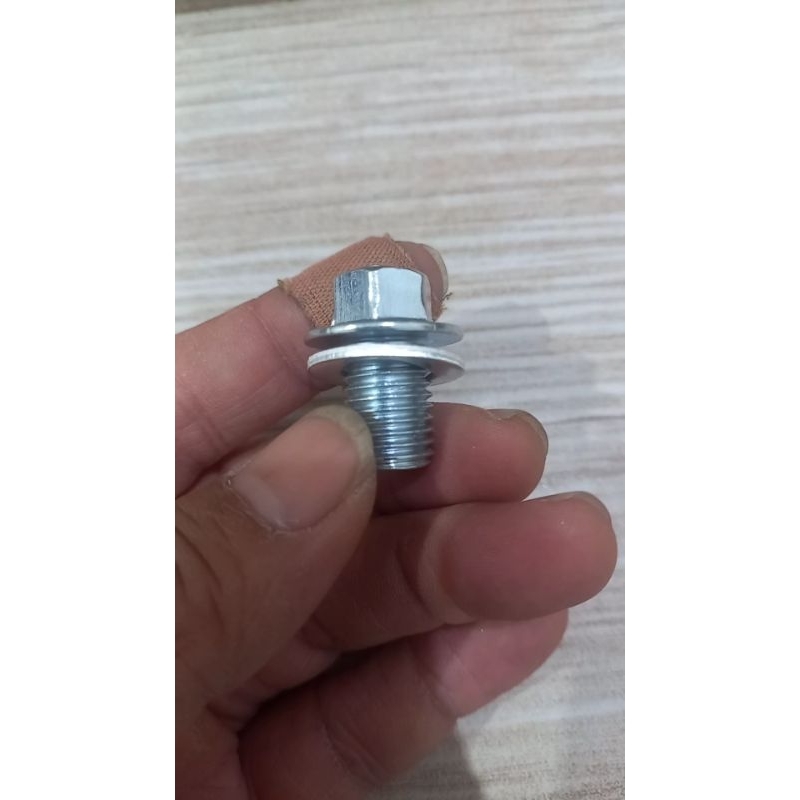 [SATUAN] BAUT TAP OLI BEAT + RING ALUMINIUM M12