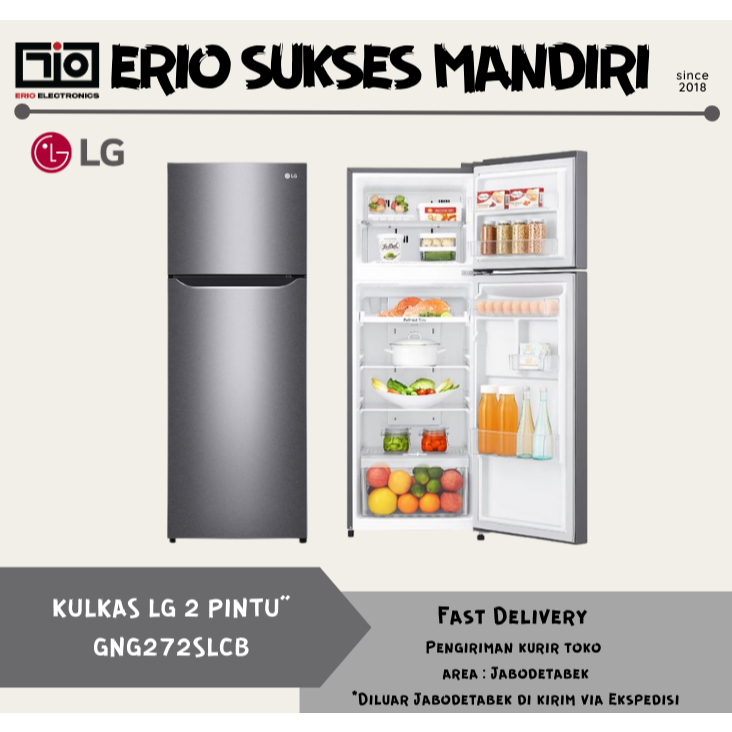 LG GN-G272SLCB KULKAS LG 2 PINTU SMART INV GNG272SLCB GN-G272 GNG272