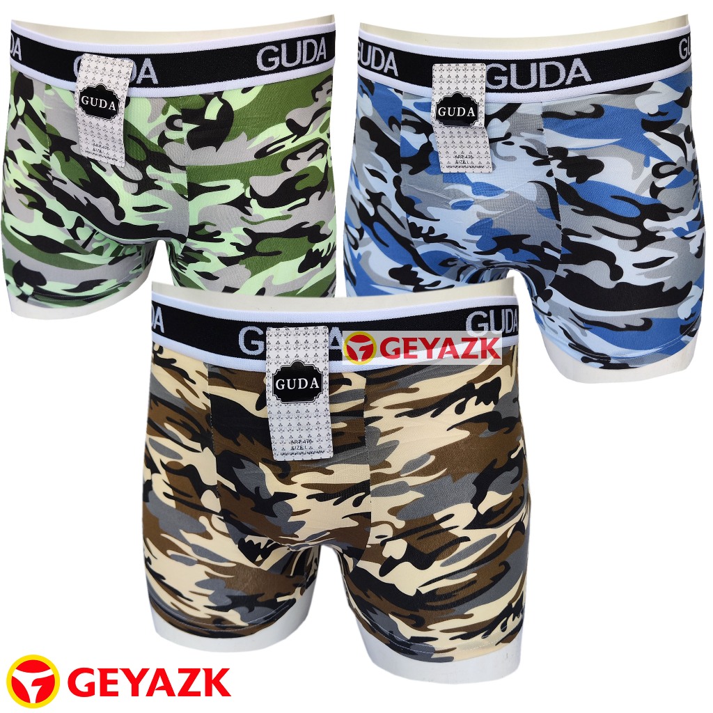 3 Pcs Celana Dalam Boxer Pria Motif Army