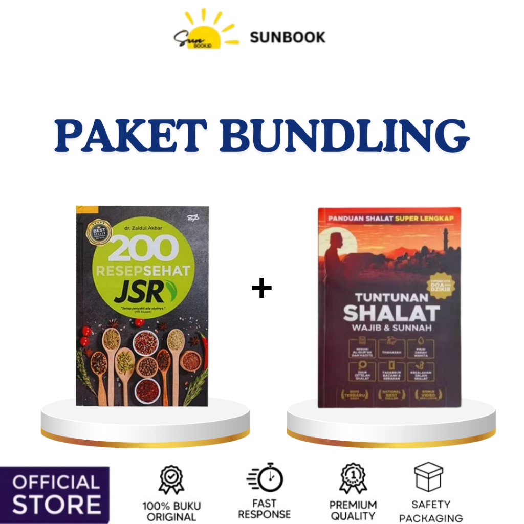 Paket Bundling : 200 Resep Sehat Full Color dan Tuntunan Sholat Wajib & Sunnah Adi Hidayat Lengkap