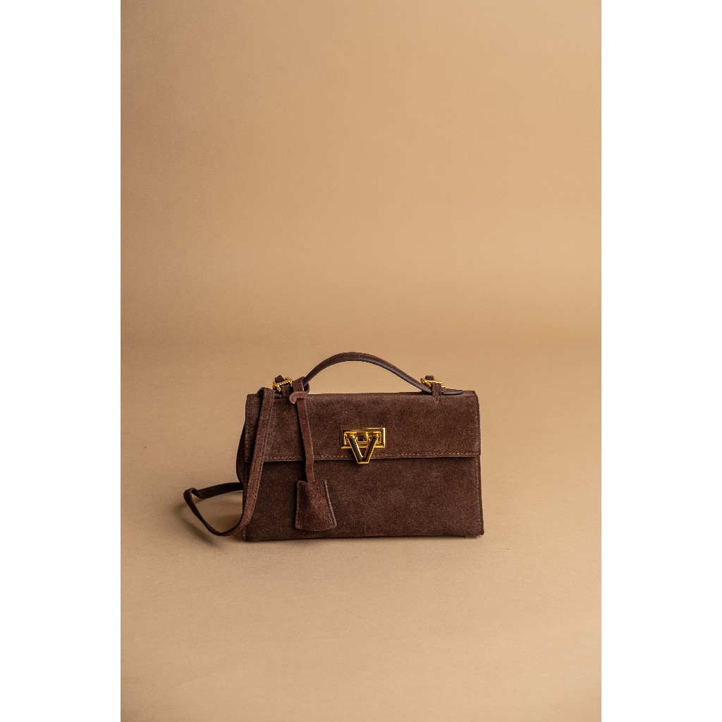 Vone World - Heart Bag Chocolate Suede