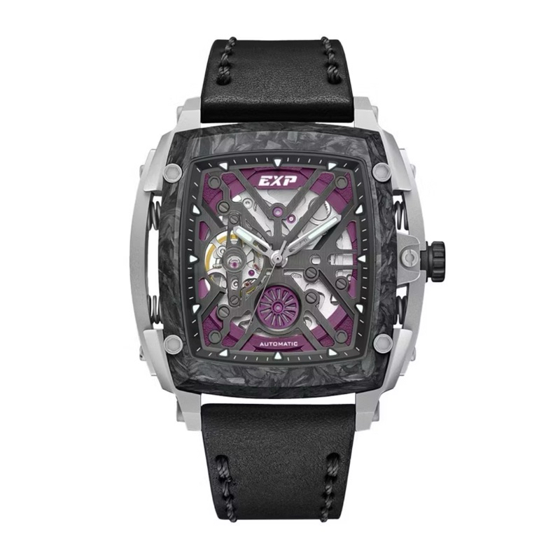 Expedition E 3008 M Leather Silver Purple Automatic Limited Edition