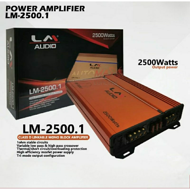 Power Monoblock LM AUDIO LM-2500.1 Amplifier Class D 1 Channel Monoblok Mono Mobil LM2500.1 LM 2500.