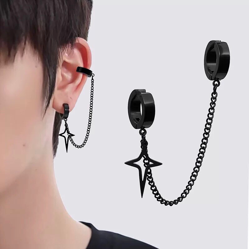 Anting Jepit Fake Pria Dan Wanita Model Bintang Anti Karat Dan Luntur