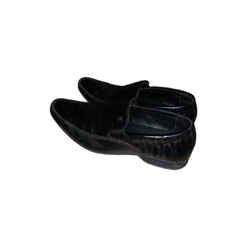 (Original Playboy) Sepatu Pantofel Pantopel Kulit Pria Laki Laki Kantor Formal Casual Slip On Hitam 