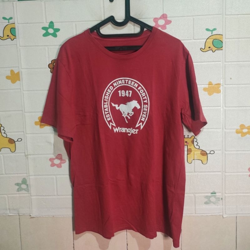 Kaos Wrangler 14A22 Red Second Original