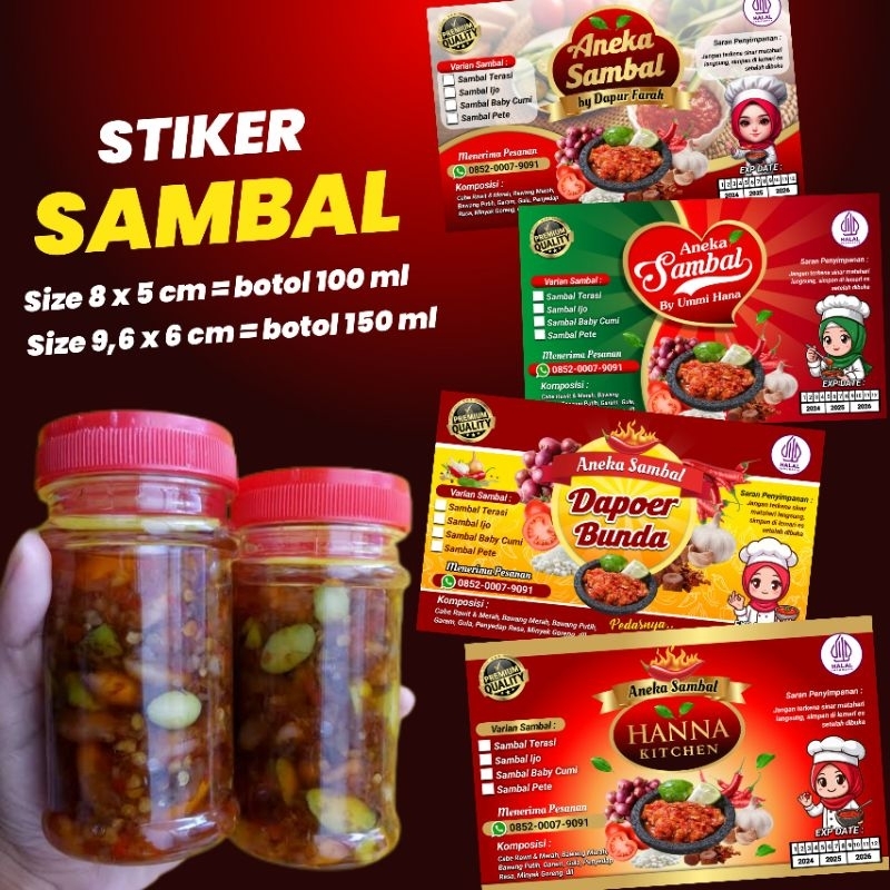 

( minimal order 100 pcs ) sticker sambal custom sticker sambal stiker sambal botol sticker sambal bawang sticker sambal kemasan stiker sambal sticker sambal pecel stiker sambal cumi