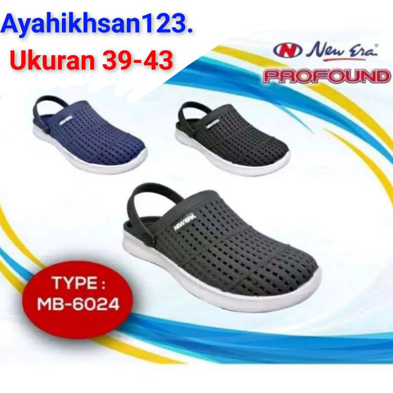 NEW ERA 6024 sandal slop sepatu karet pria/laki ukuran 39-43