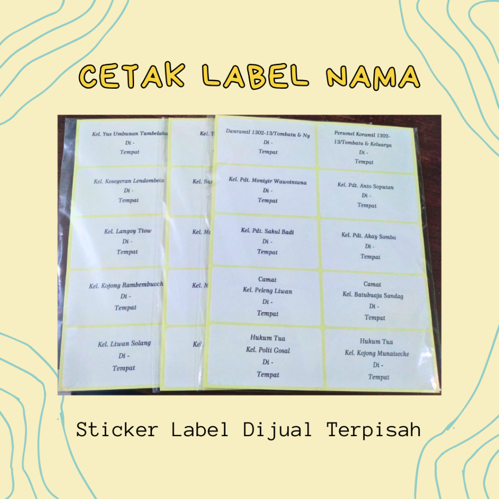 

Cetak Label Nama Undangan