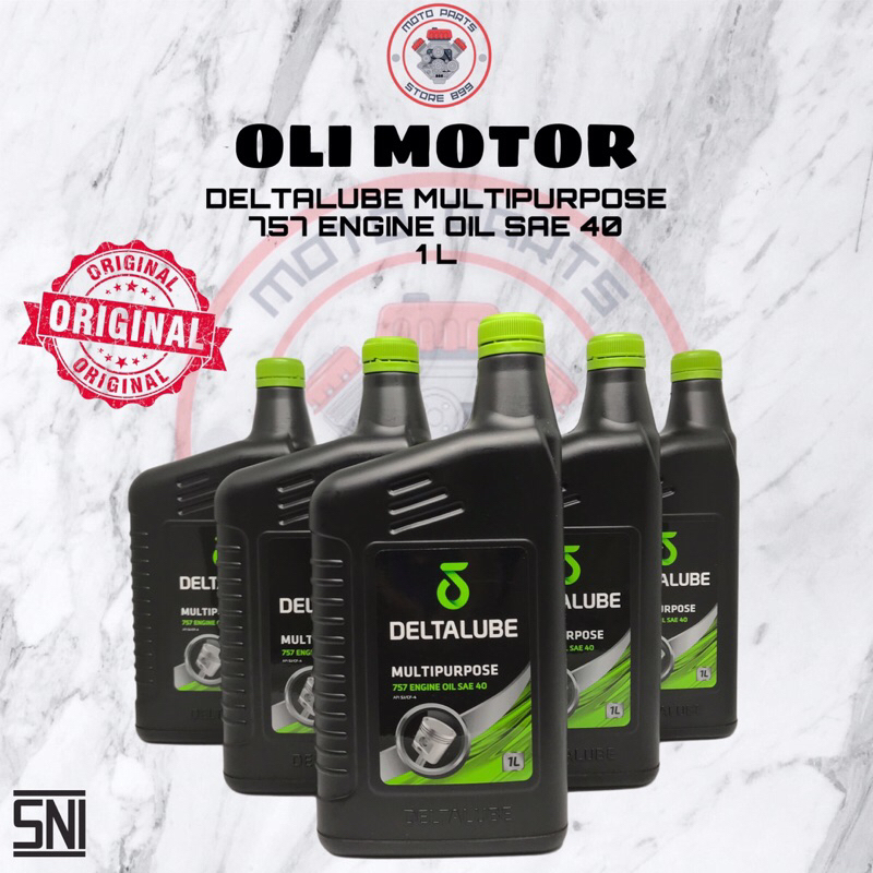 OLI MESIN MOTOR DELTALUBE 4T MULTIPURPOSE 757 SAE 40 1 Liter (ORIGINAL)