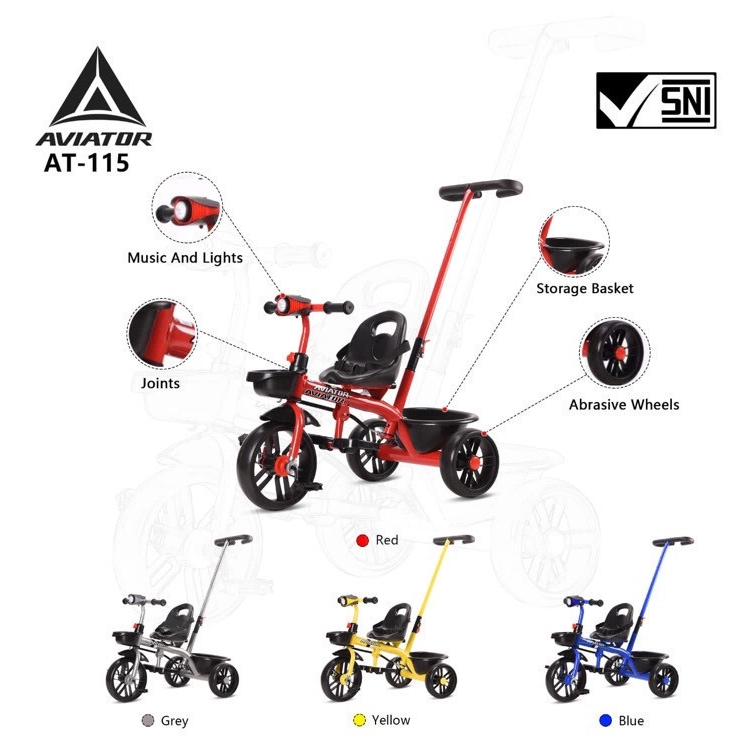 SEPEDA ANAK RODA TIGA AVIATOR TRICYCLE AT-115