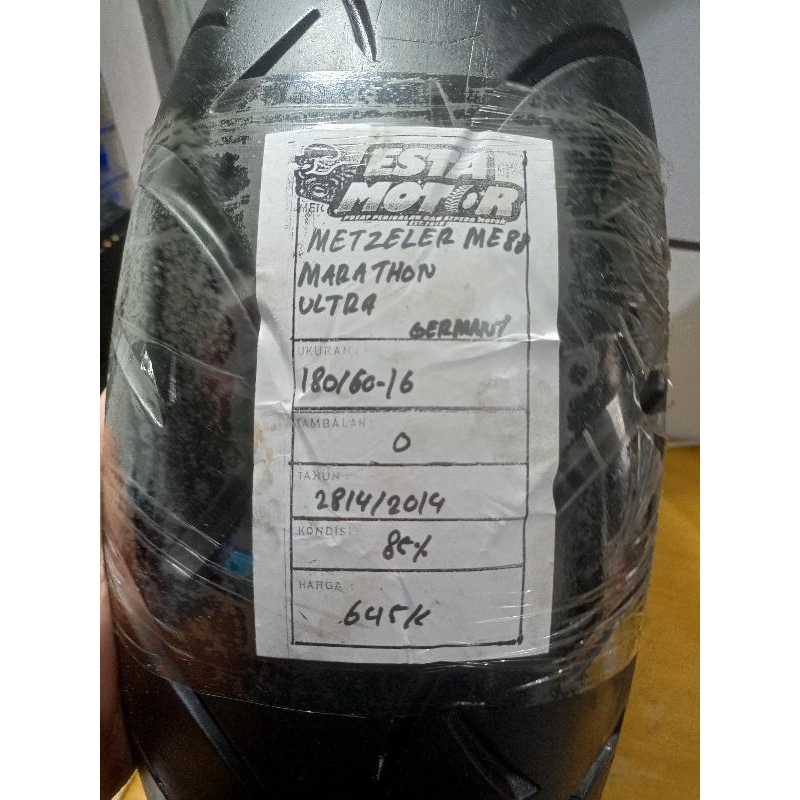 BAN COPOTAN TUBLESS METZELER ULTRA 888 UKURAN 180 60 16 KODE2814 HARLEY