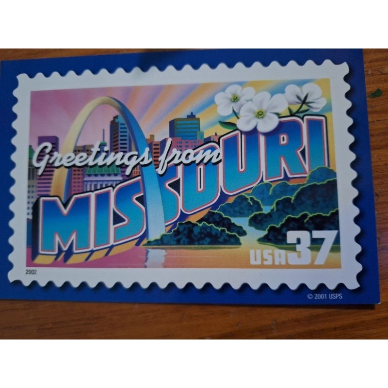 

kartu pos greetings from missouri/usa postcard