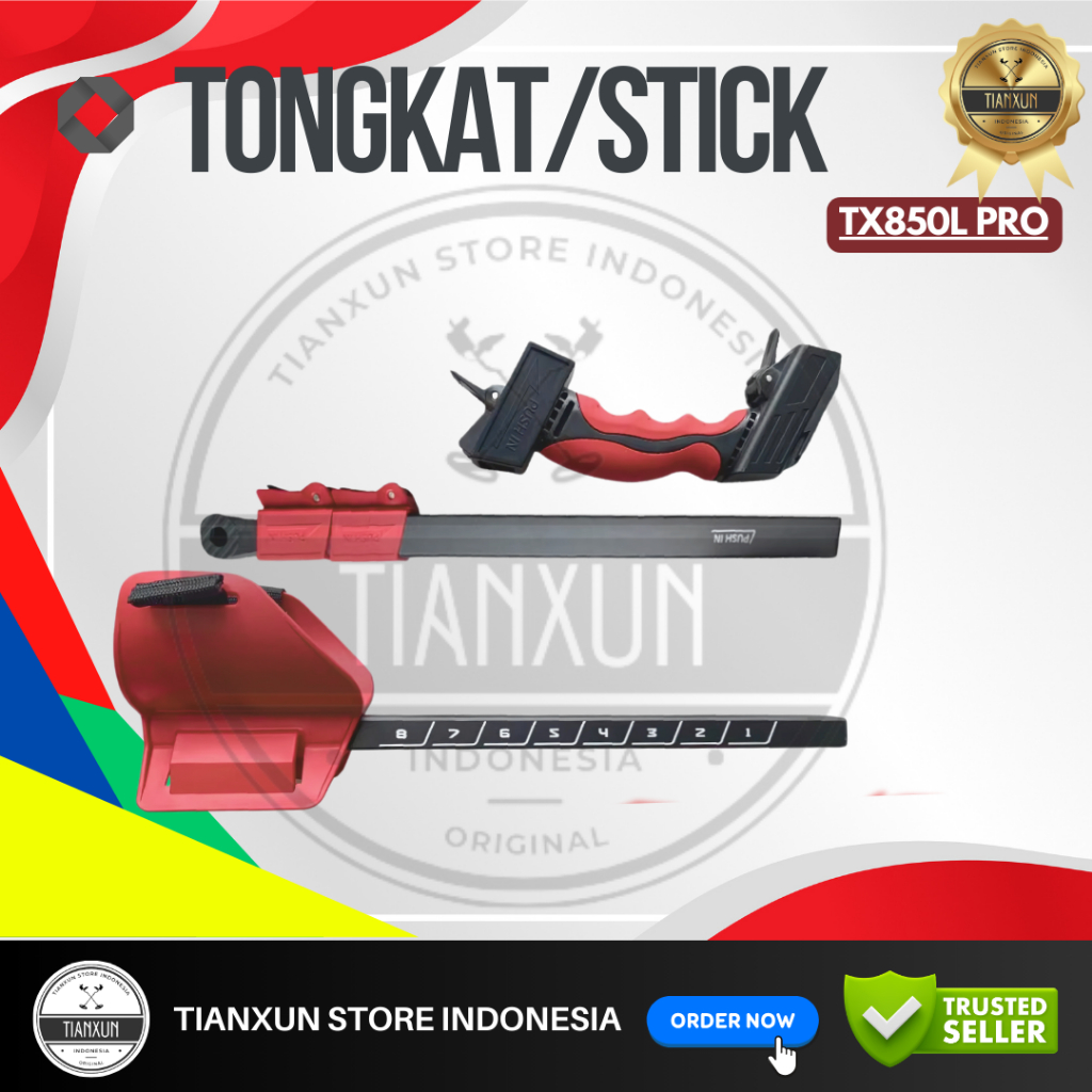 ORIGINAL TONGKAT/ STICK METAL DETECTOR TX850L RED AKSESORIES METAL DETECTOR TANPA MESIN TX850L RED