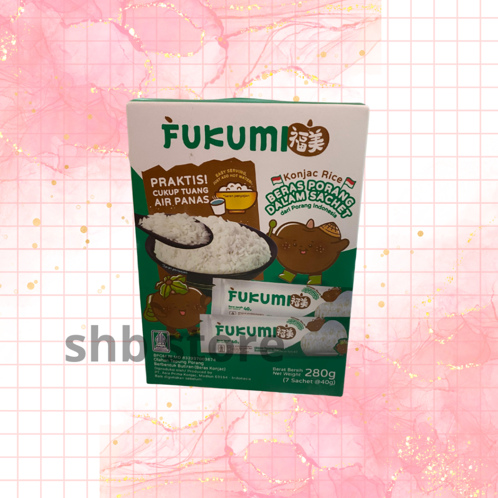 

Fukumi Beras Porang Box 280 gr ( 7 Sachet @ 40 gr ) #berassehat #balikpapan