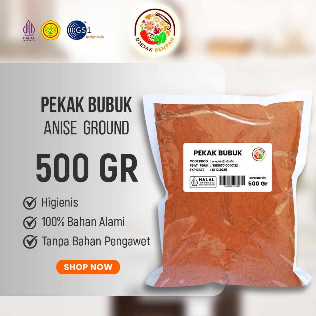 

Pekak Bubuk / Bunga Lawang Bubuk / Star Anis Powder Premium (Kemasan 100 Gr - 500 Gr)
