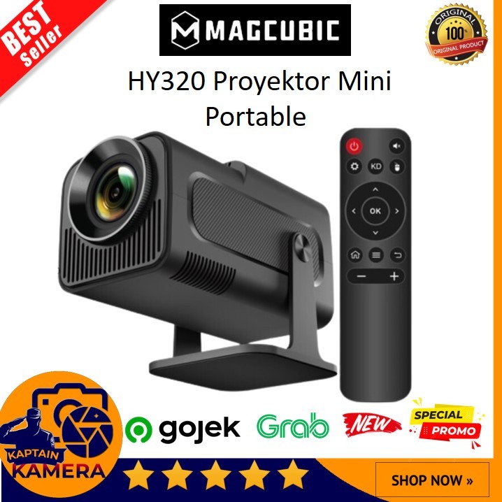 MAGCUBIC HY320 Proyektor Mini Portable Android 11 WiFi Bluetooth 1080P - HY320 - Black