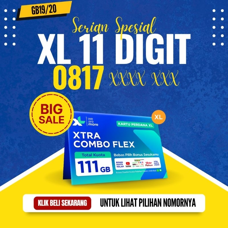 No Cantik XL 11 Digit Nomer Cantik XL 11 Digit Kode GB19 GB20 Kartu Perdana Nomer Cantik XL 11 Digit