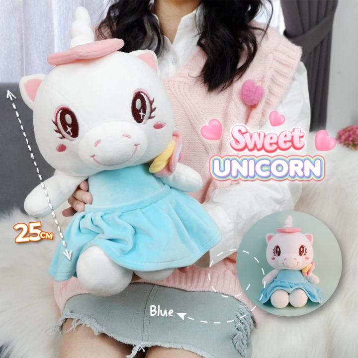 Boneka Floopy Sweet Unicorn Kuda Pony Bertanduk Hadiah Ultah Valentain Bitu