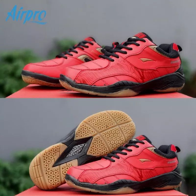 Sepatu Badminton Air Pro Smash - Red/Gold