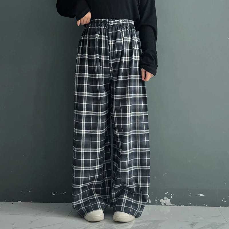Celana Flanel KALLYOUTFIT Celana Tartan Kotak