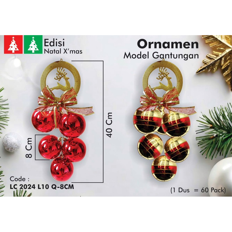 Hiasan Lonceng / Lonceng Natal / Hiasan pohon Natal / Aksesoris Natal /Ornamen Natal/ Gantungan Poho