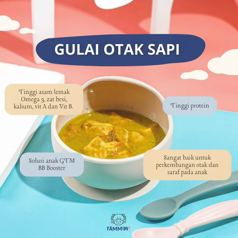 

YAMMIW - GULAI OTAK SAPI / Ready to Heat MPASI / BB Booster / Makanan Sehat dan Bergizi Anak / MPASI Siap Saji - NO MSG