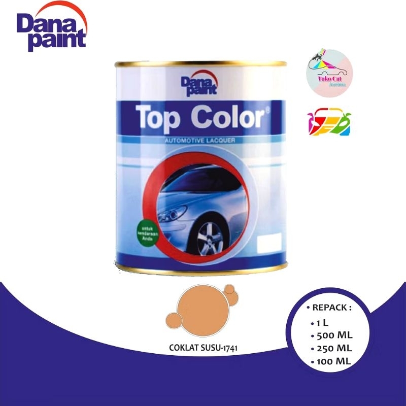 CAT DUCO COKLAT MUDA-1741 CAT MOBIL MERK TOP COLOR 1LITER REPACK