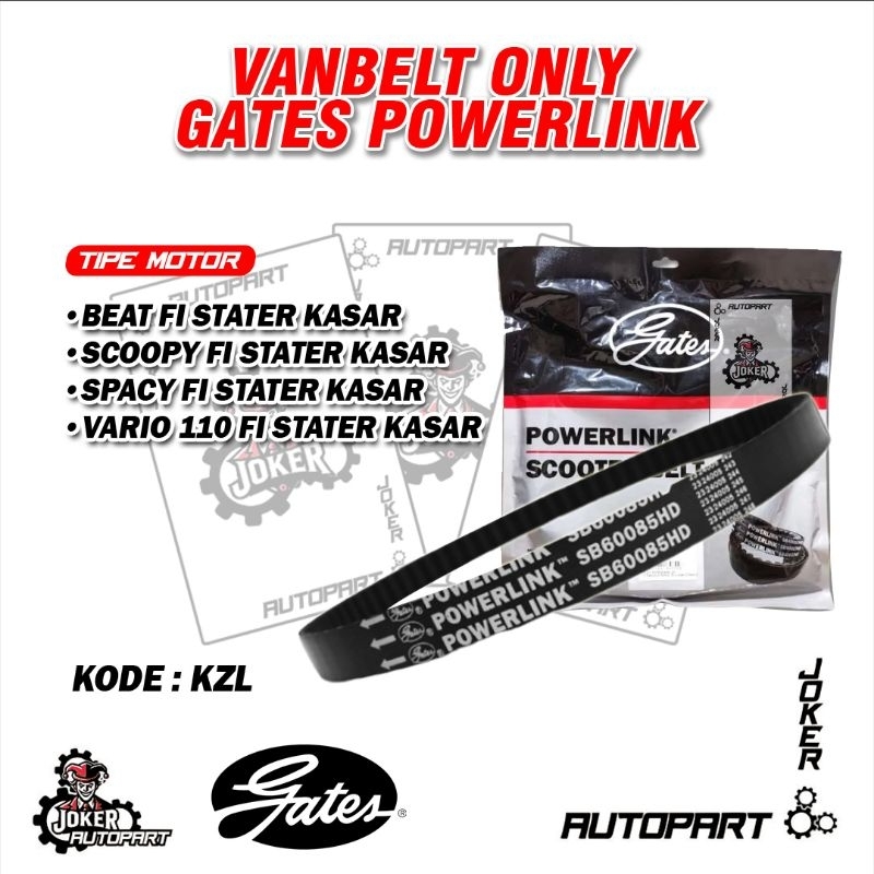 Vbelt Vanbelt Beat FI Scoopy fi Vario 110 Stater Kasar non ESP Gates Powerlink EPDM V-belt Belt KZL