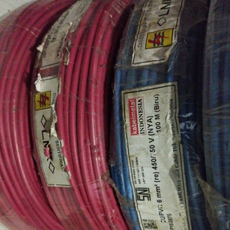KABEL KAWAT TUNGGAL NYA 6MM 6 MM MERK KABELMETAL ECERAN METERAN