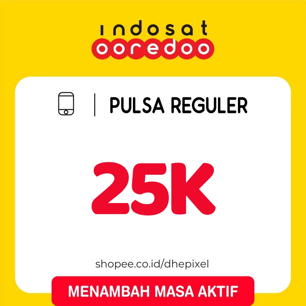 Pulsa Indosat Ooredoo IM3 Elektrik Reguler Murah 25 RB MURAH Menambah Masa Aktif Proses Cepat 5 Meni