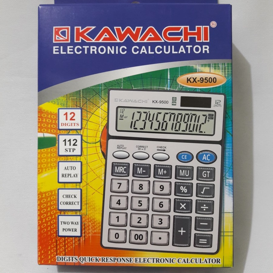 

Kawachi Kalkulator 12 Digits Dual Power Check Correct /Kx-9500