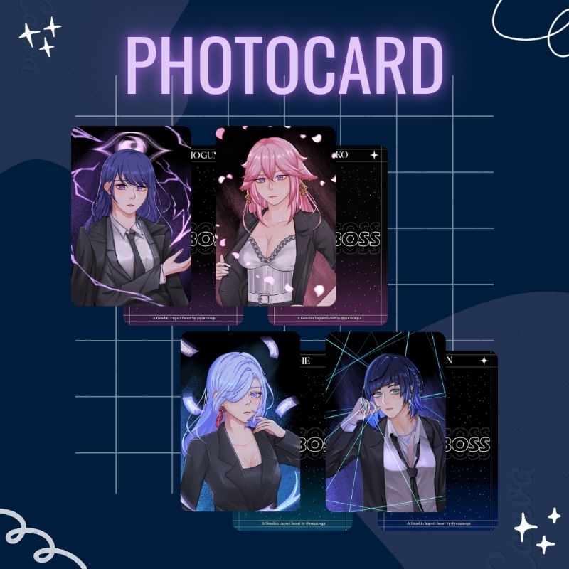 Genshin Impact Photocard ☆ Raiden Yae Shenhe Yelan